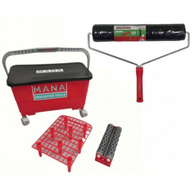 MANA MAX КОМПЛЕКТ КОФА ЗА ШПАКЛОВКА И БОЯ + ВАЛЯК С ДРЪЖКА