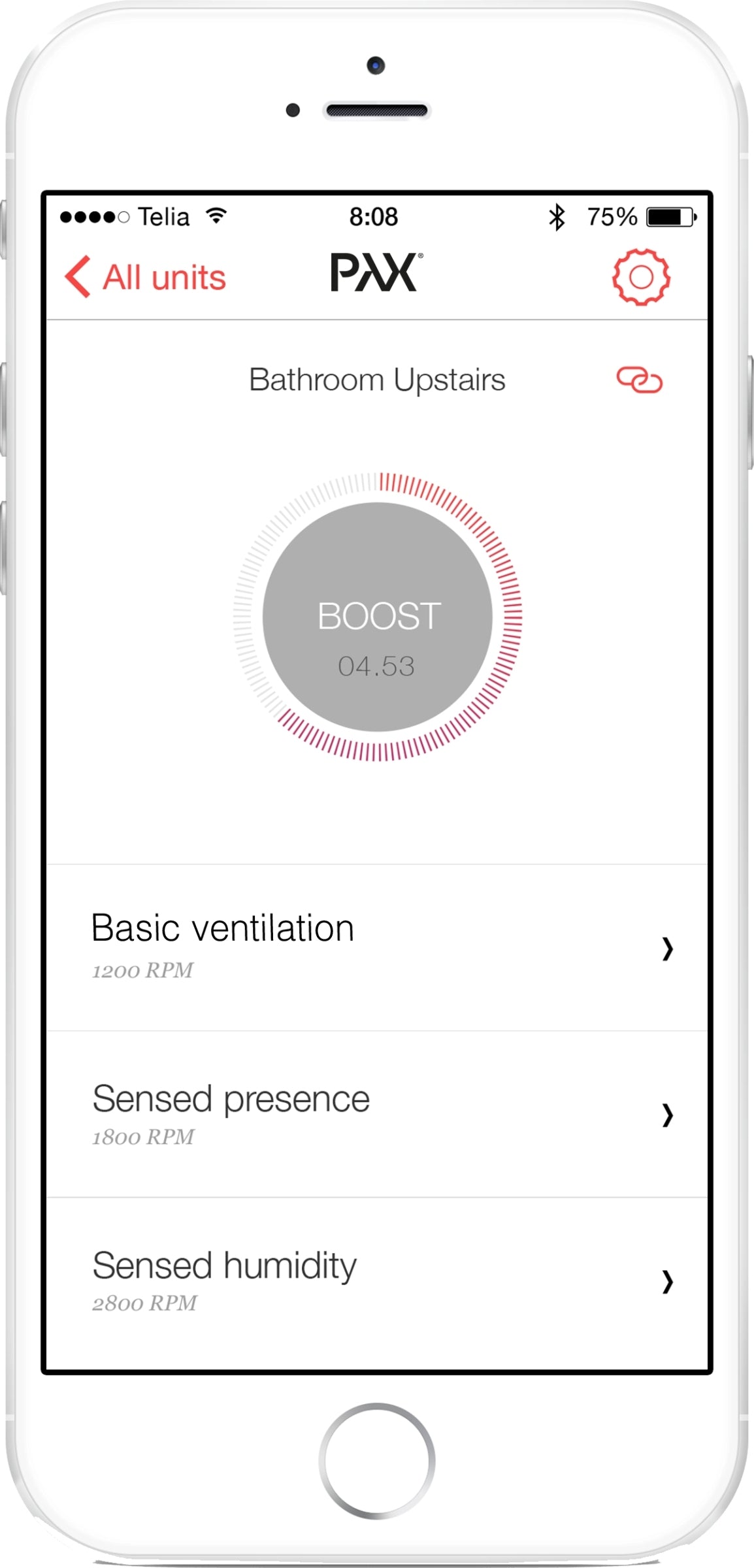 PAX Смарт Вентилатор за баня Pax Norte/Черен