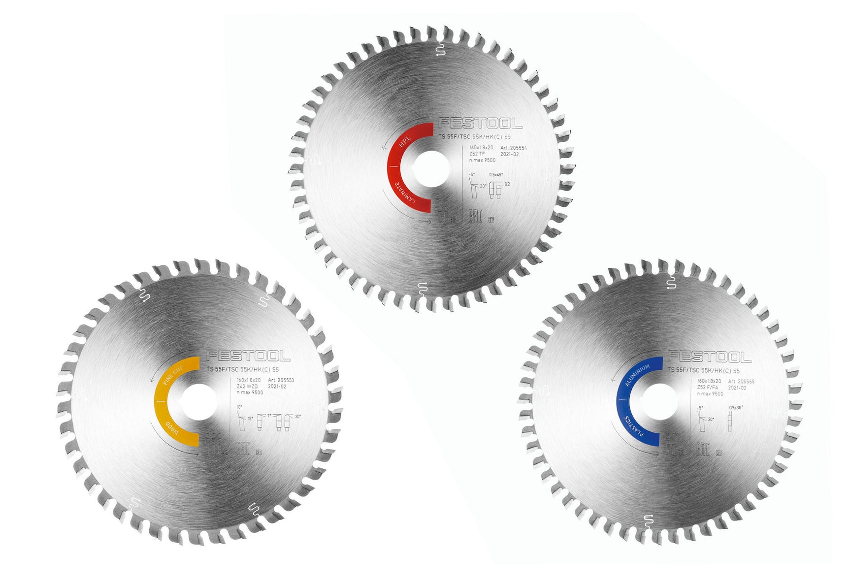 Festool Комплект циркулярни дискове KSB-SORT/3 W/L/A 160x1,8