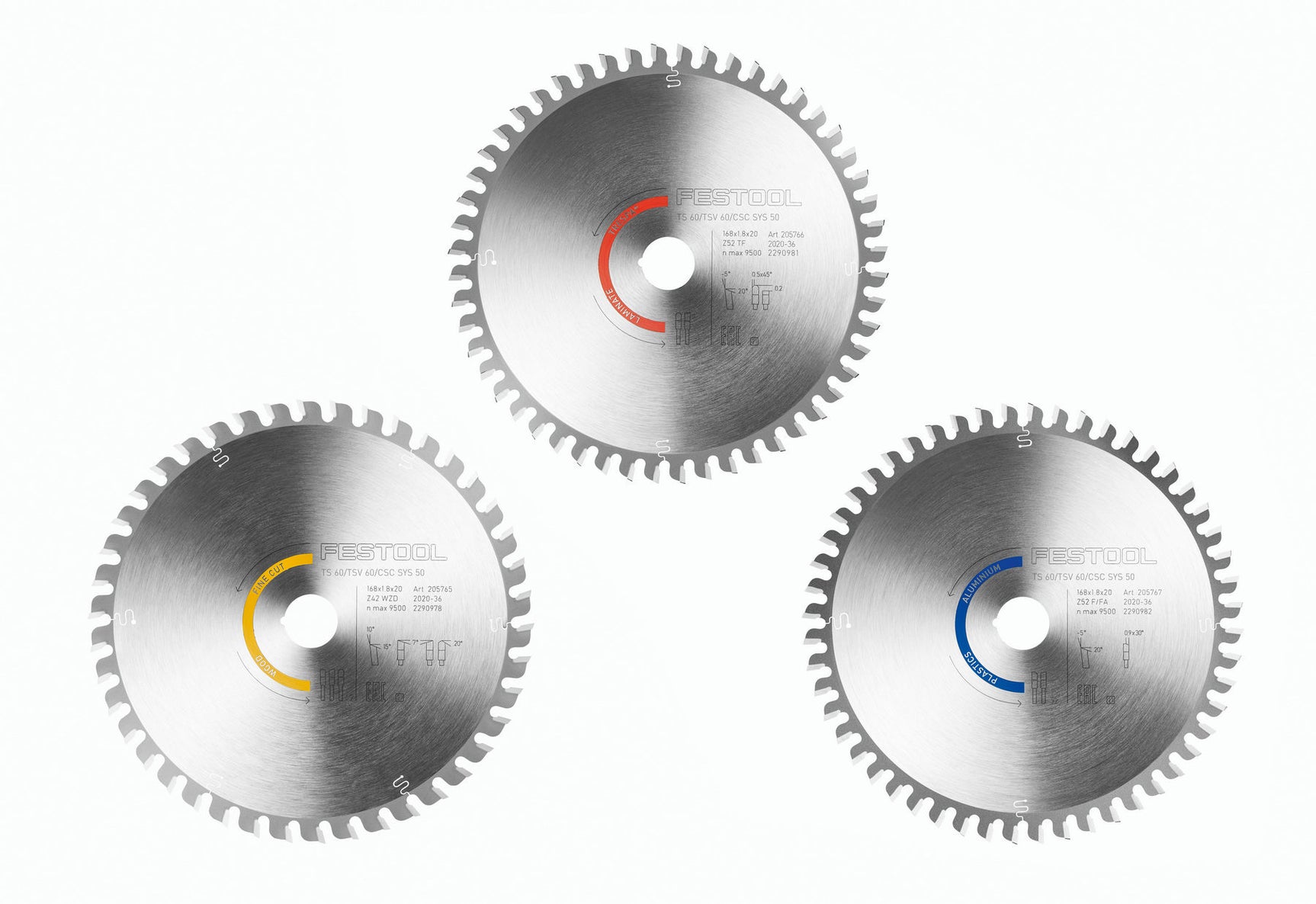 Festool Комплект циркулярни дискове KSB-SORT/3 W/L/A 168x1,8