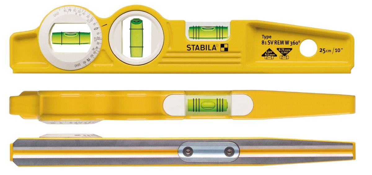 STABILA Aluminum level type 81SV REM W360 Torpedo 25 cm