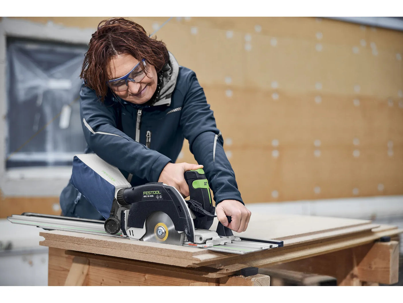 Festool Акумулаторен ръчен циркулярен трион HKC 55 KEB-Basic