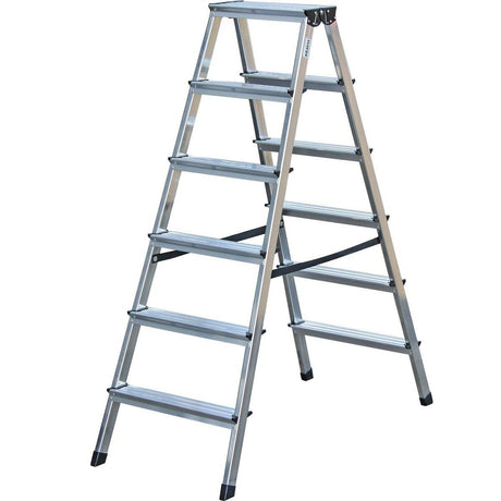 Алуминиева двустранна стълба 2х6/1,30м