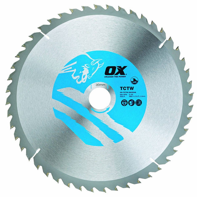 OX Циркулярен диск за дърво 260/30мм, 48 зъба ATB