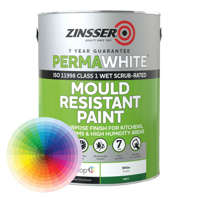ZINSSER PERMA-WHITE MATT Интериорна боя против мухъл 2.5L