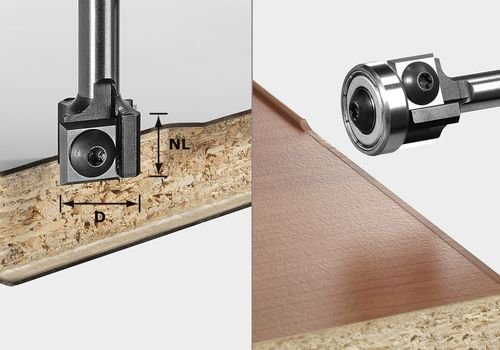 Festool Фреза за подравняване на ръбове с обръщаеми режещи пластини S8 HW D19 12x12 KL OFK